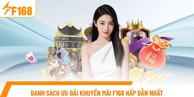 Danh sách ưu đãi khuyến mãi F168 hấp dẫn nhất